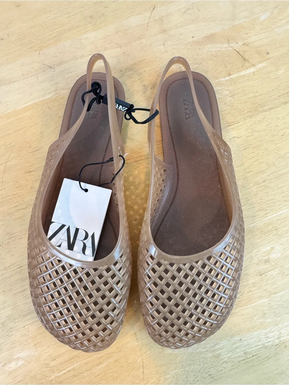 Zara | Brown Slingback Jellies, 7.5 NWT - Picture 2 of 8